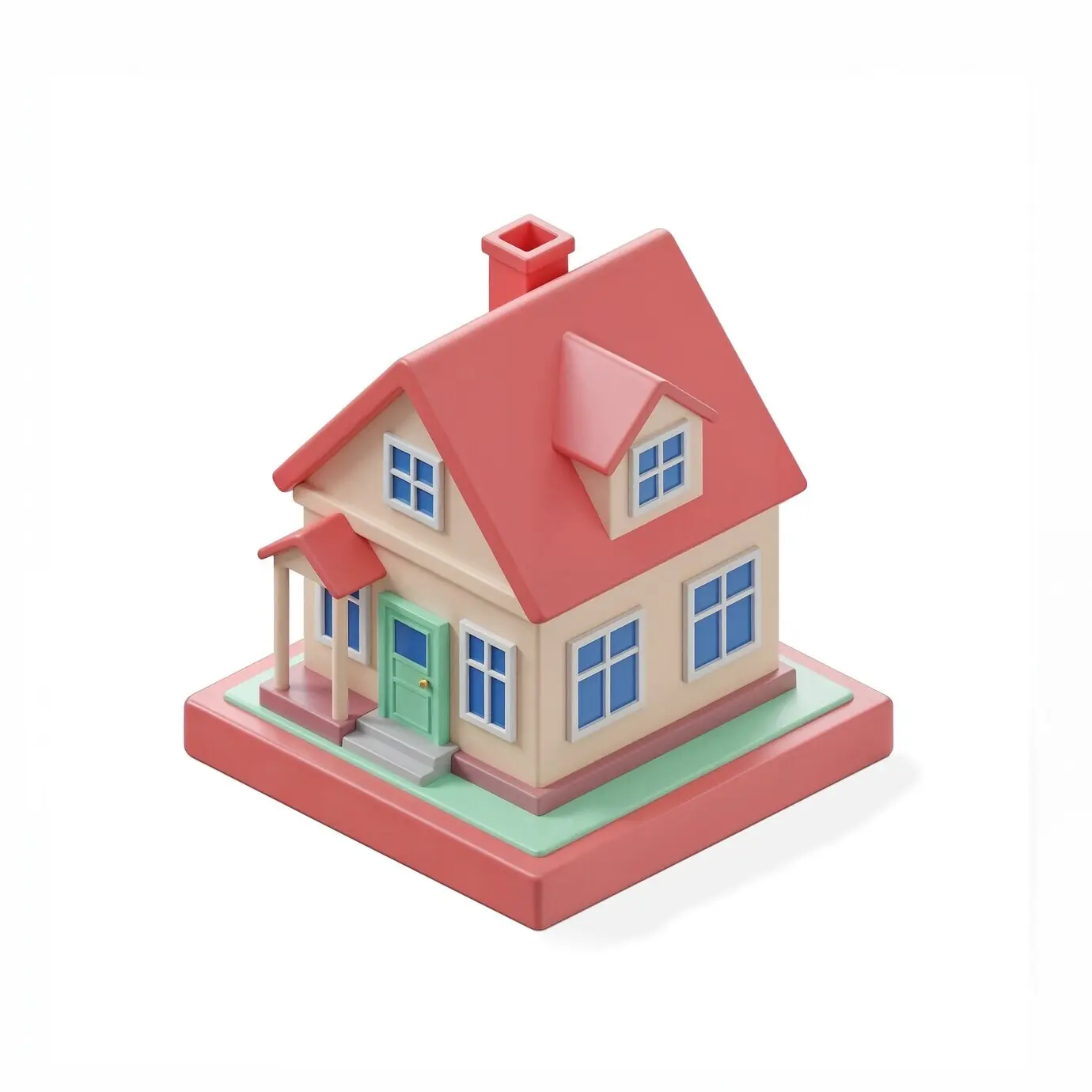 3D-Illustration eines Cartoon-Hauses